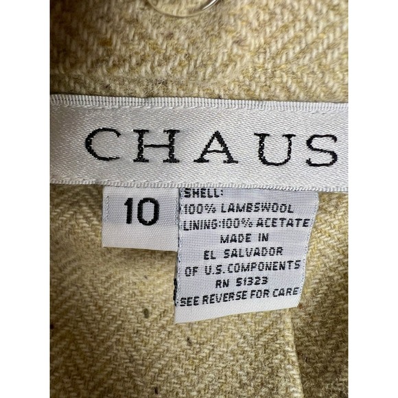 Chaus 100% Lambswool Herringbone Tweed Pencil Skirt Women's Size 10 Beige - Picture 2 of 8